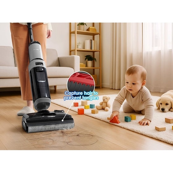 TINECO Floor One i5 Stretch Plus 0.8 L Μαύρo Wet & Dry Σκούπα Stick image 3