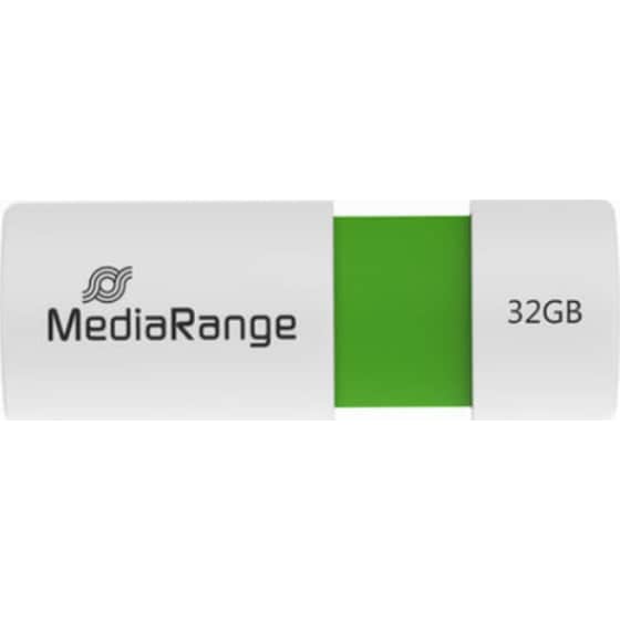 MediaRange 32GB USB 2.0 Stick Λευκό/Πράσινο image 0