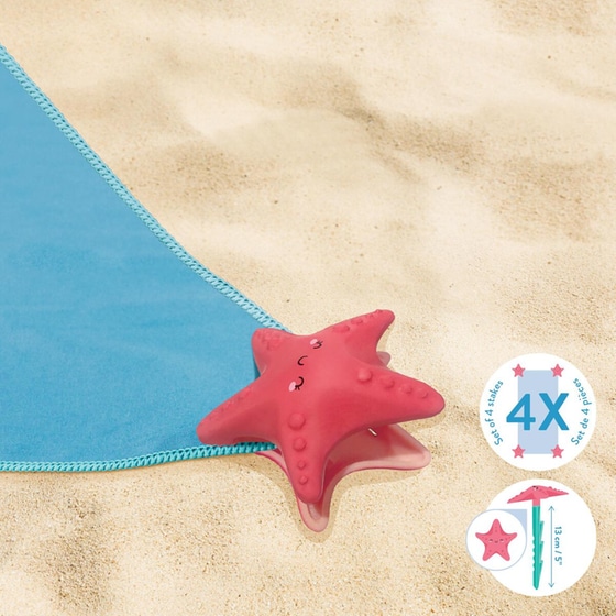 Μανταλάκια για Πετσέτα Θαλάσσης Legami Starfish Σετ 4 Τμχ. - Κόκκινο/ Πράσινο image 1