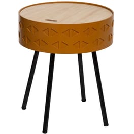 Τραπεζάκι Σαλονιού Spitishop A-s Shiro από MDF 166584b Φ38.5x45.5cm - Καφέ/Μαύρο