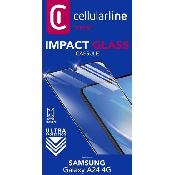Προστατευτικό οθόνης Samsung Galaxy A24 4G - Cellular Line Impact Glass Capsule Full Cover 9H image 1