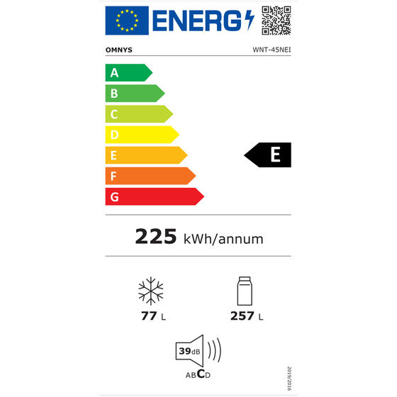 OMNYS WNT-45NEI Total No Frost 334 Lt Inox Δίπορτο Ψυγείο image 5