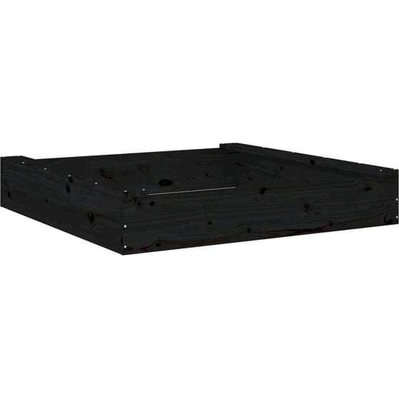 VidaXL Αμμοδόχος με Καθίσματα Τετράγωνη 111x111x20cm Ξύλινη - Μαύρο image 5