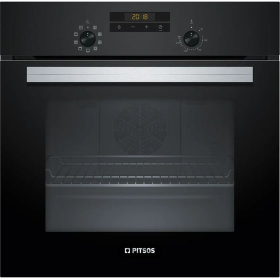PITSOS PH12M41B0 66 Lt Μαύρο Εντοιχιζόμενος Φούρνος Άνω Πάγκου image 0