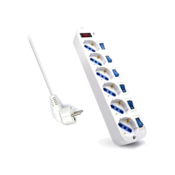 Πολύπριζο Ασφαλείας Ewent EW3932 6 Θέσεων 3m - Λευκό image 0