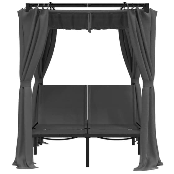 Ξαπλώστρα με Κουρτίνες VidaXL από Χάλυβα 207x153x204 cm - Ανθρακί image 4