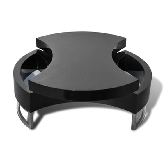Τραπεζάκι Σαλονιού VidaXL Πολυμορφικό από MDF 80x32.5cm - Μαύρο image 4