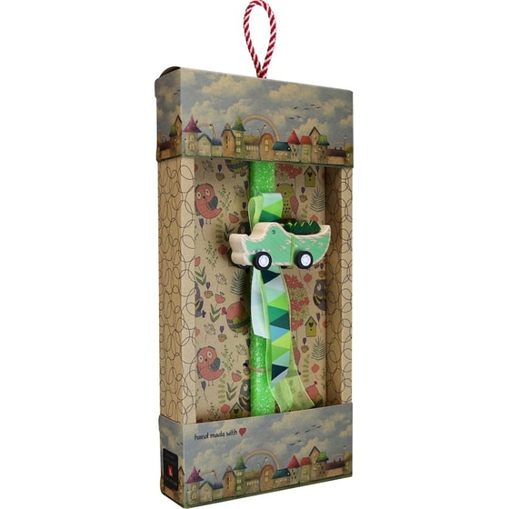 Λαμπάδα Synchronia Ζωάκι με Ρόδες Ξύλινο - Κροκόδειλος image 1