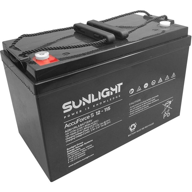 Μπαταρία Sunlight Μολύβδου AccuForce S S12-115, 12V 115Ah Μαύρο φωτογραφία