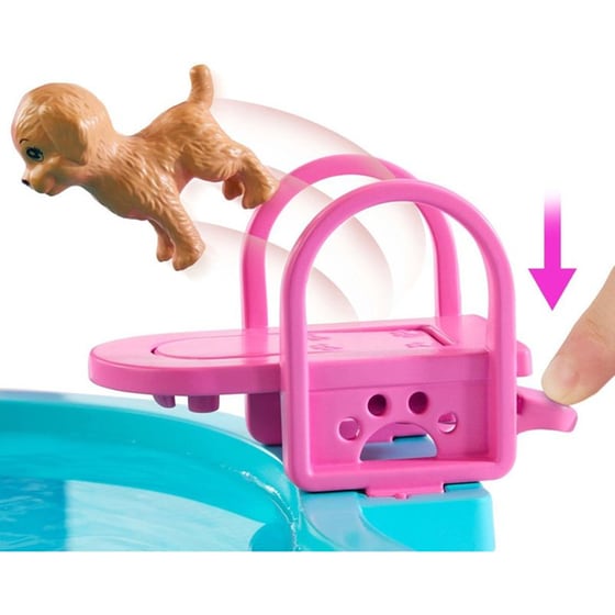 Barbie Dream Pool Playset With Slide & Bubbling Hot Tub image 8
