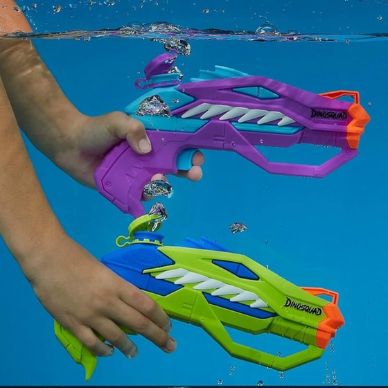 Εκτοξευτήρας Hasbro Nerf Dinosquad Super Soaker Raptor-Surge Dual Pack (F8436) image 2