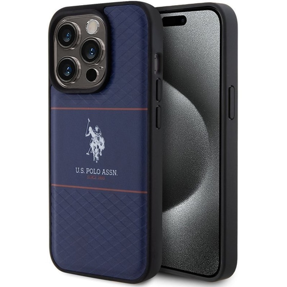 Θήκη Apple iPhone 15 Pro - U.S. Polo Assn Hc Pu Pattern Stripe - Navy image 0