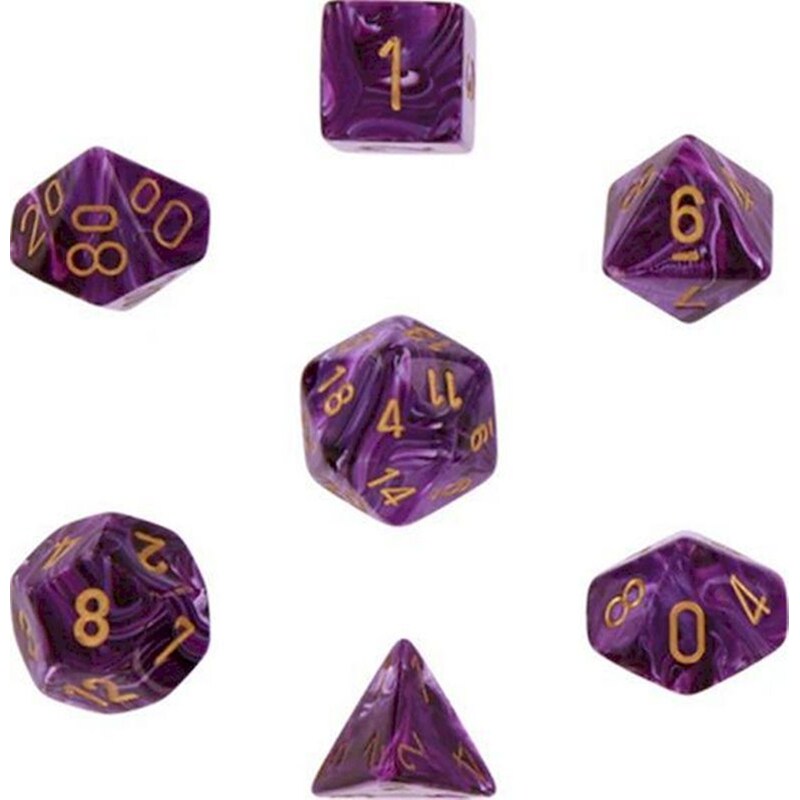 Σετ Ζάρια Vortex 7-die Set Purple /Gold Chessex CHESSEX