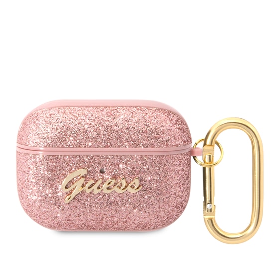 Guess Glitter Flakes Case Θήκη Προστασίας Από Σιλικόνη Για Apple Airpods Pro (glitter Pink) image 0