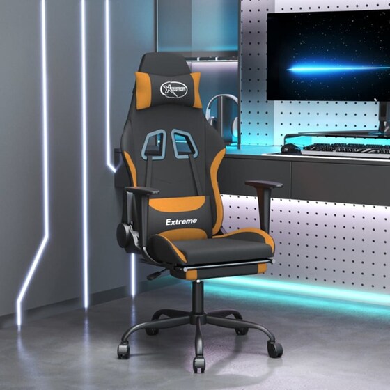 Καρέκλα Gaming VIDAXL 3143727 με Υποπόδιο - Μαύρο image 10
