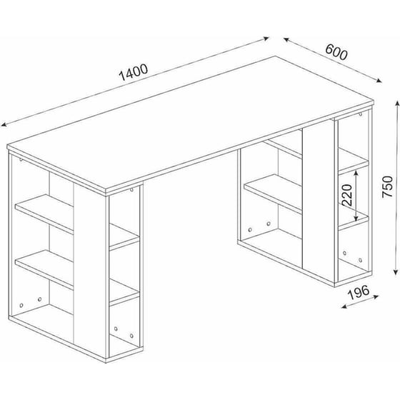 Γραφείο ArteLibre Wimsey από Μοριοσανίδα/Μελαμίνη 140x60x74cm - Λευκό/Sapphire image 6