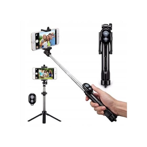 Selfie Stick Με Bluetooth Και Τηλεχειριστήριο Spm Monopod-black image 1