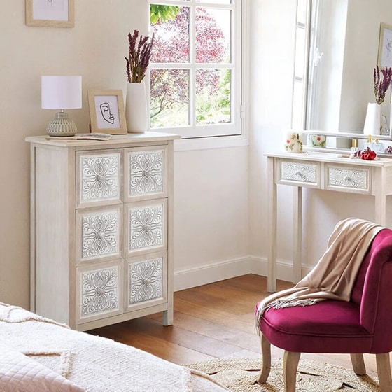 Συρταριέρα Spitishop A-s Hina Chest 6 Θέσεων από Ξύλο/Mdf 156960 64x34x94 cm - Εκρού image 1