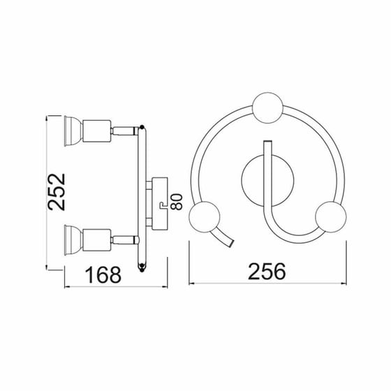 Σποτ Τρίφωτο Aca Μεταλλικό 26.6x25.2x16.8 cm - Χρυσό image 1