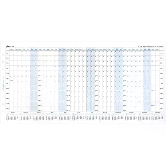 Ανταλλακτικά Φύλλα Ημερολογίου Filofax 2026 Eng. A5 Οριζόντιο Πλάνο image 1