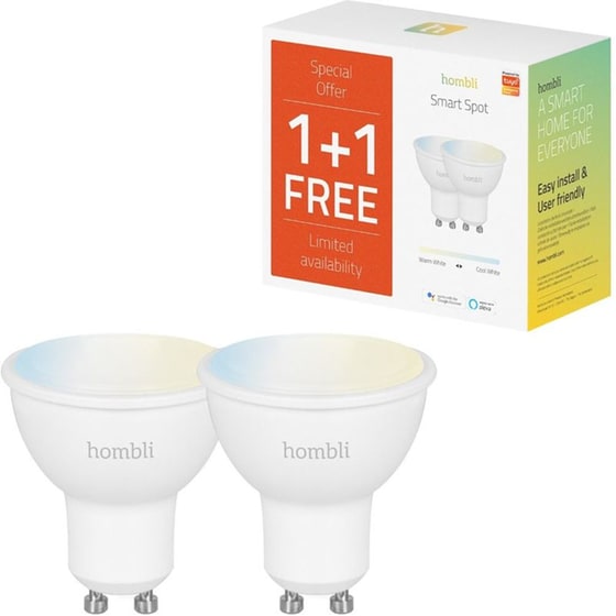 Έξυπνη Λάμπα Hombli Smart GU10 4.5W WHT Dimmable 2 Τμχ - Ρυθμιζόμενο Λευκό image 4