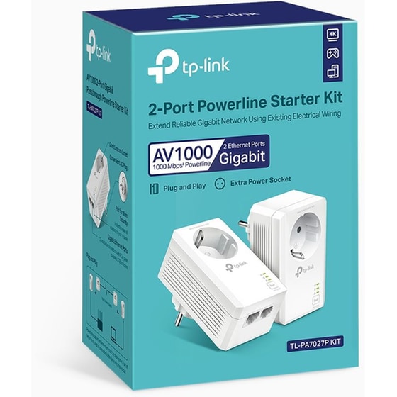TP-Link PA7027P AV1000 Powerline Starter Kit Ενσύρματη Σύνδεση Passthrough έως 1000Mbps με 2 Θύρες Ethernet image 6
