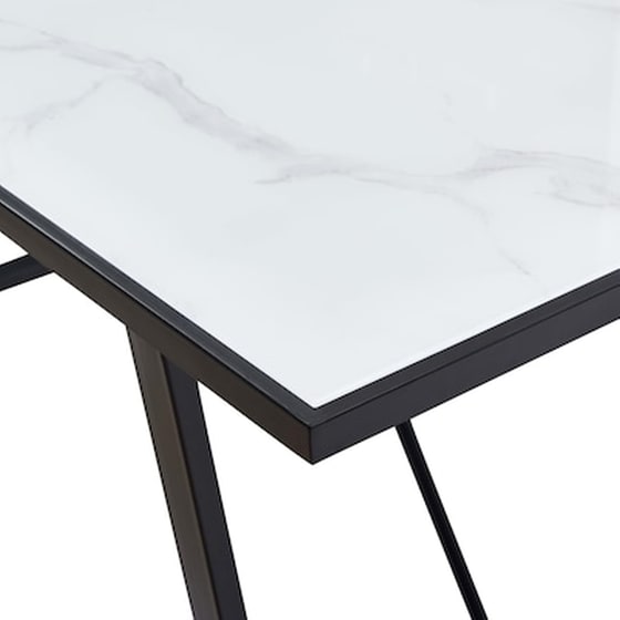 Τραπεζαρία Vidaxl από Ψημένο Γυαλί 160x80x75 cm - Λευκή image 5