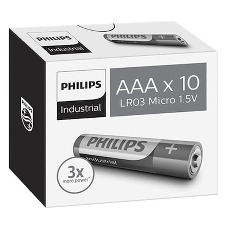Philips Αλκαλικές Μπαταρίες Industrial LR03 AAA 1.5V 10τμχ PHILIPS