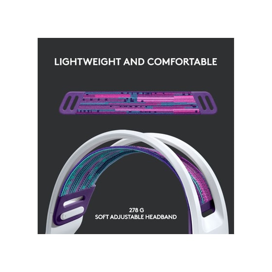Logitech G G733 Gaming Ασύρματα Ακουστικά USB-C/2.4 GHz με RGB Φωτισμό - Λευκά image 1