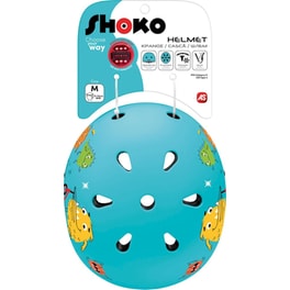 Παιδικό Κράνος SHOKO με Φως Minty Monsters Medium (51-54 cm) - Γαλάζιο με Σχέδιο