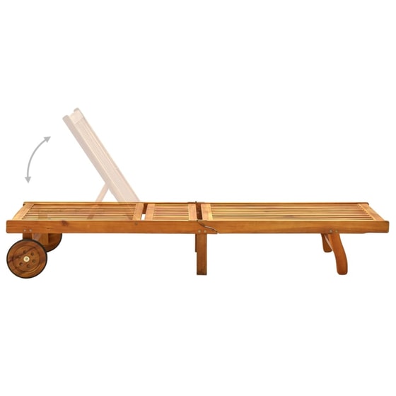 Ξαπλώστρα VidaXL από Μασίφ Ξύλο Ακακίας 200x59/63x30-85 cm - Πολύχρωμη image 5