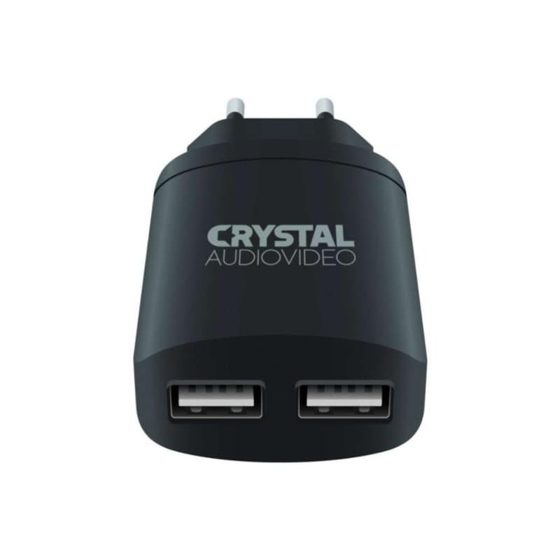 Φορτιστής Πρίζας Crystal Audio 2x Usb 3.4A - Black