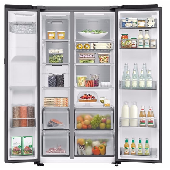 SAMSUNG RS80F64KEFEF Bespoke AI No Frost 640 Lt Μαύρο Ψυγείο Ντουλάπα image 3
