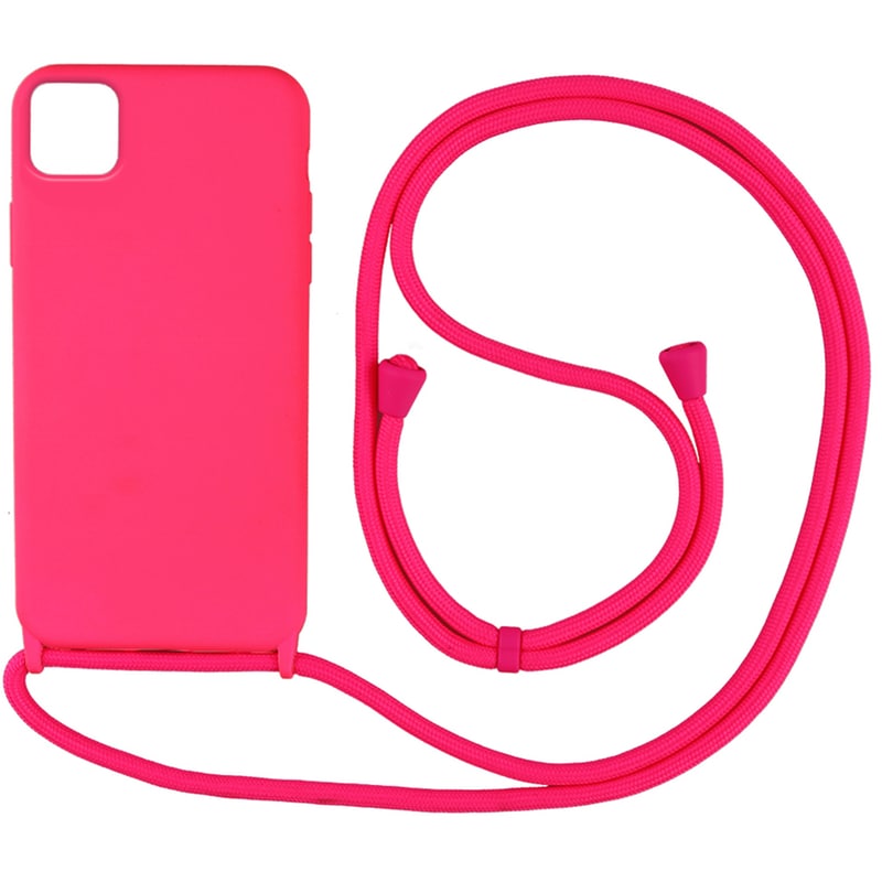 Θήκη Apple iPhone 12 Pro Max - My Colors CarryHang Θήκη Σιλικόνης με Κορδόνι - Φούξια
