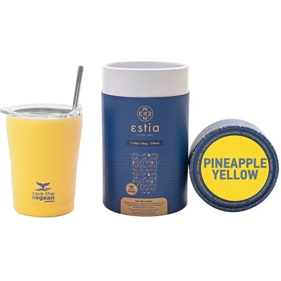 Ποτήρι Θερμός Estia Save The Aegean Pineapple Yellow 350 ml image 0