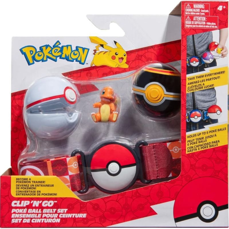 Φιγούρα Jazwares Pokemon Clip n Go – Poke Ball, Luxury Ball And Charmander Belt