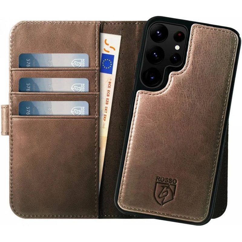 Θήκη Samsung Galaxy S24 Ultra - Rosso Elite Δερμάτινο Πορτοφόλι Με Magsafe - Brown