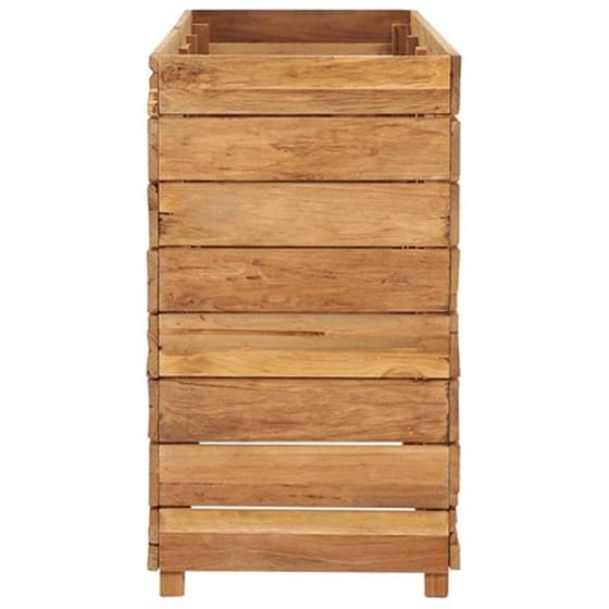 Vidaxl Ζαρντινιέρα 150x40x72 Εκ. Από Ανακυκλωμένο Ξύλο Teak Και Ατσάλι image 4