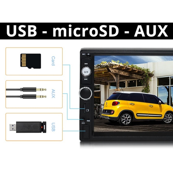 Ηχοσύστημα με Οθόνη Αφής 7" Android GPS Wi-Fi Bluetooth 2GB/16GB 2-DIN 7010A2 - Μαύρο image 1