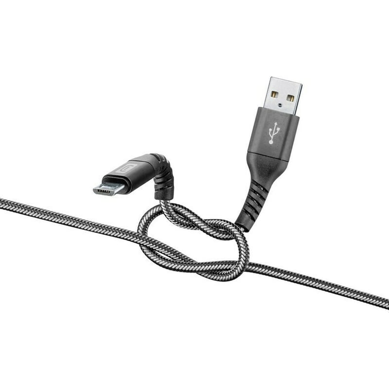 Καλώδιο Φόρτισης Cellular Line Braided microUSB 2m - Μαύρο