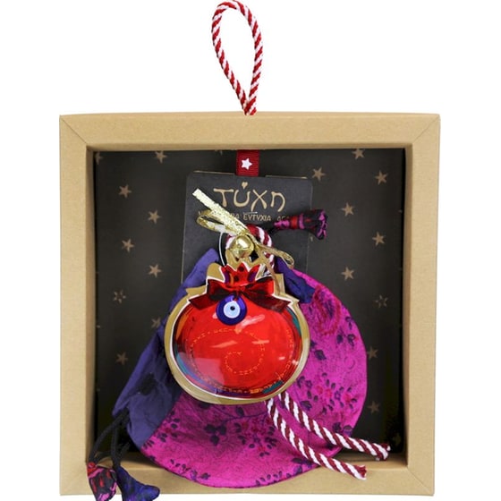 Κρεμαστό Χριστουγεννιάτικο Γούρι Μεταλλικό - Ρόδι με Ματάκι image 2