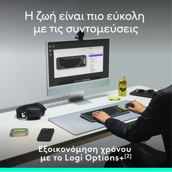Logitech POP Icon Keys Ασύρματο Πληκτρολόγιο με Bluetooth - Ροζ (US) image 4