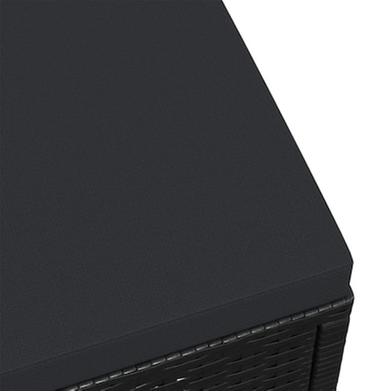 Vidaxl Υποπόδιο Κήπου Μαύρο Από Συνθετικό Ρατάν Με Μαξιλάρι image 4