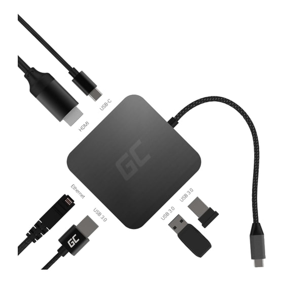 Docking Station Green Cell HUB 2 6-Port USB 3.0 συμβατό με USB-C image 2