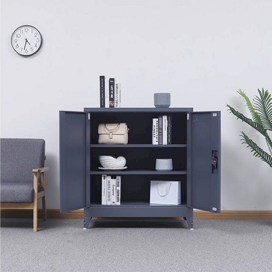Ντουλάπα Vesta Δίφυλλη Μεταλλική 90x45x101cm - Ανθρακί image 5