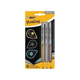 Μαρκαδόροι Ανεξίτηλοι Bic Marking Metallic Colours 1.0 mm (3 Τεμάχια)