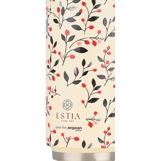 Θερμός Travel Cup Estia Home Art Save the Aegean Bloom Beige 500ml image 1