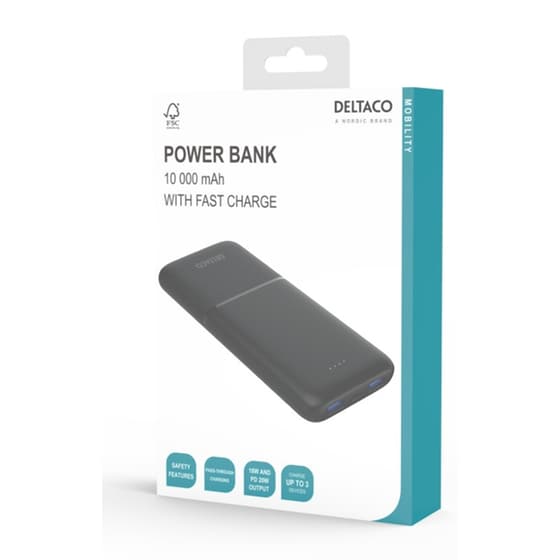Powerbank Deltaco PB-C1007 10.000mAh - Black image 2
