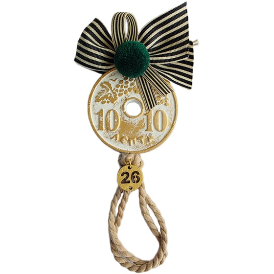 Γούρι&nbsp;Κρεμαστό Perfect Match&nbsp;Δεκάρα&nbsp;Κεραμική&nbsp;Χρυσό image 0