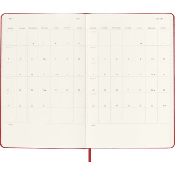 Ημερολόγιο Ημερήσιο Moleskine 2025 12M Large Red Hard image 5